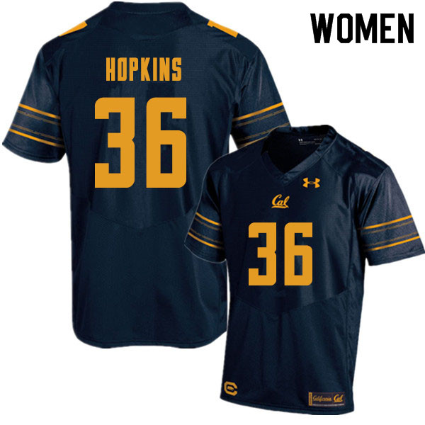Women #36 D'Shawn Hopkins Cal Bears College Football Jerseys Sale-Navy - Click Image to Close